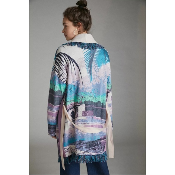 Anthropologie Moira Fringed Cardigan NWT SZ M - Picture 5 of 7